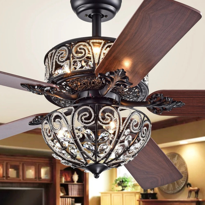 Hennis 52'' Ceiling Fan with Light Kit, Pull Chain Switch, Matte Black