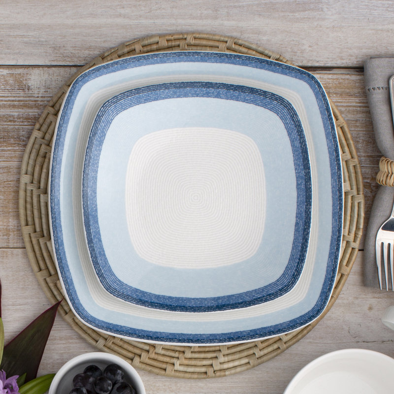 Noritake Colorscapes Layers Square 4-Piece Place Setting, Service for 1, Sky