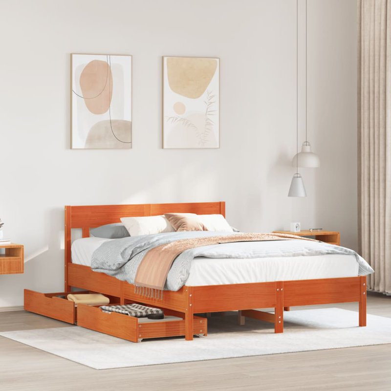 Storage Bed, Wax Brown, Double (4'6)