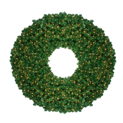Couronne de Noël artificielle commerciale en pin 5 pi avec lumières claires Olympia