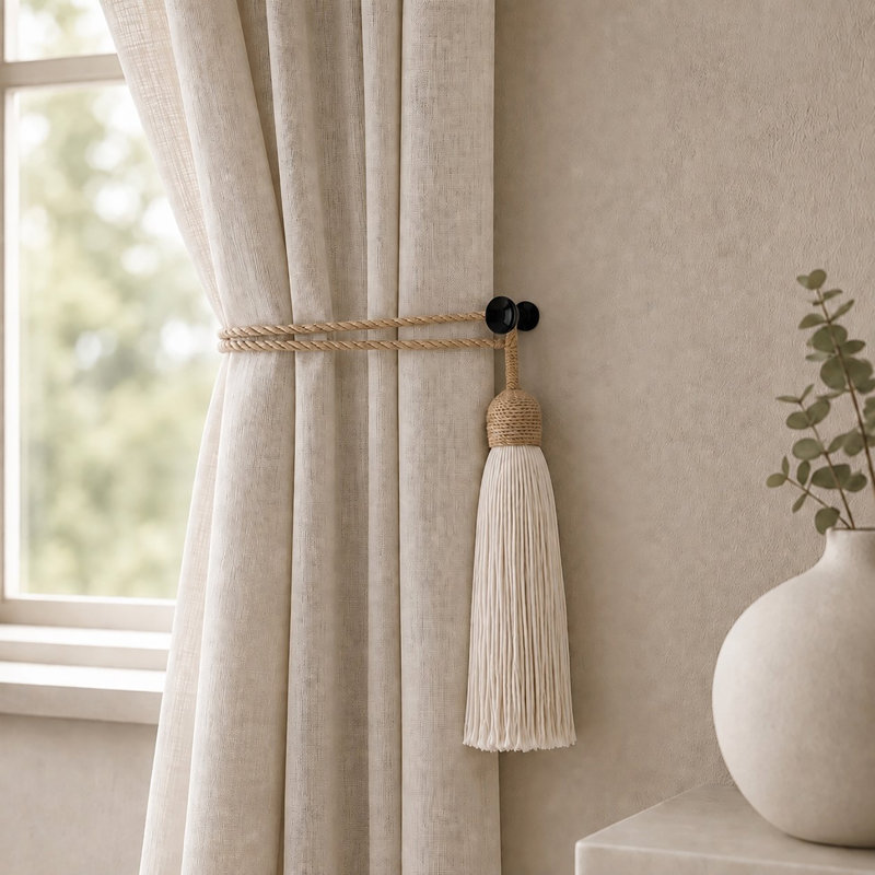 Curtain Holdback, Glossy Black