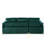 Velours en forme de L à 3 places de style Mid-Century et esthétique, structure en bois massif et d'ingénierie, pieds dorés élégants en laiton, accoudoirs avec coussins amovibles avec revêtement, revêtement, styles, structure, dossier en métal