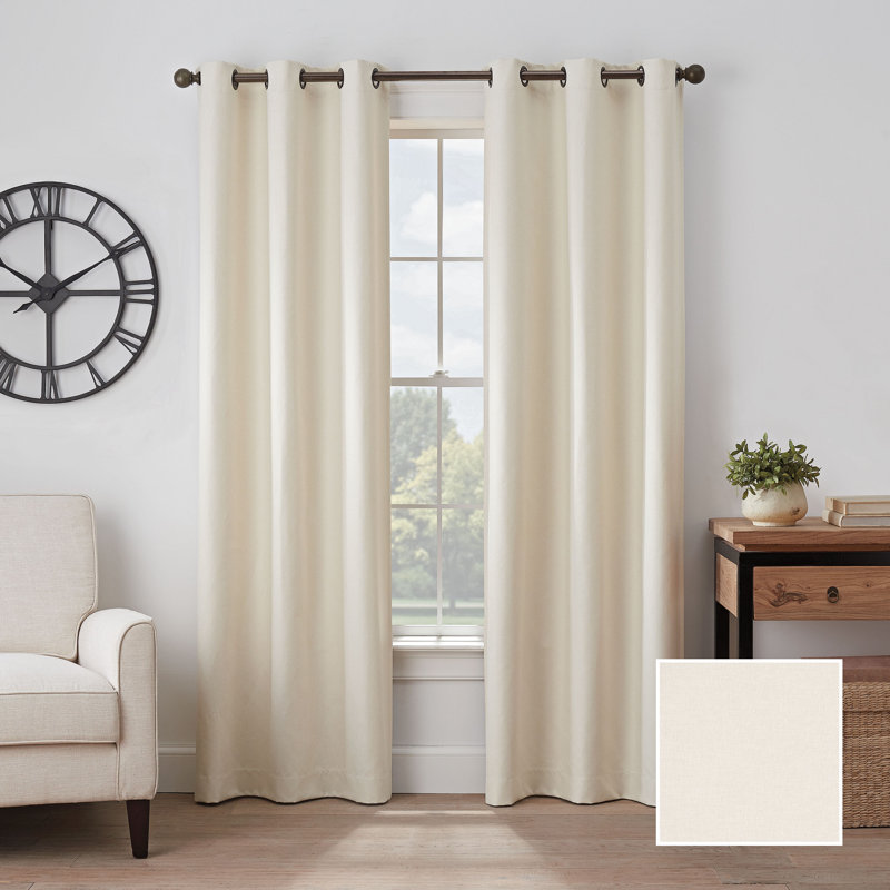Gabriella Blackout Curtain Single Panel, 40" W  x 95" L, Light Ivory