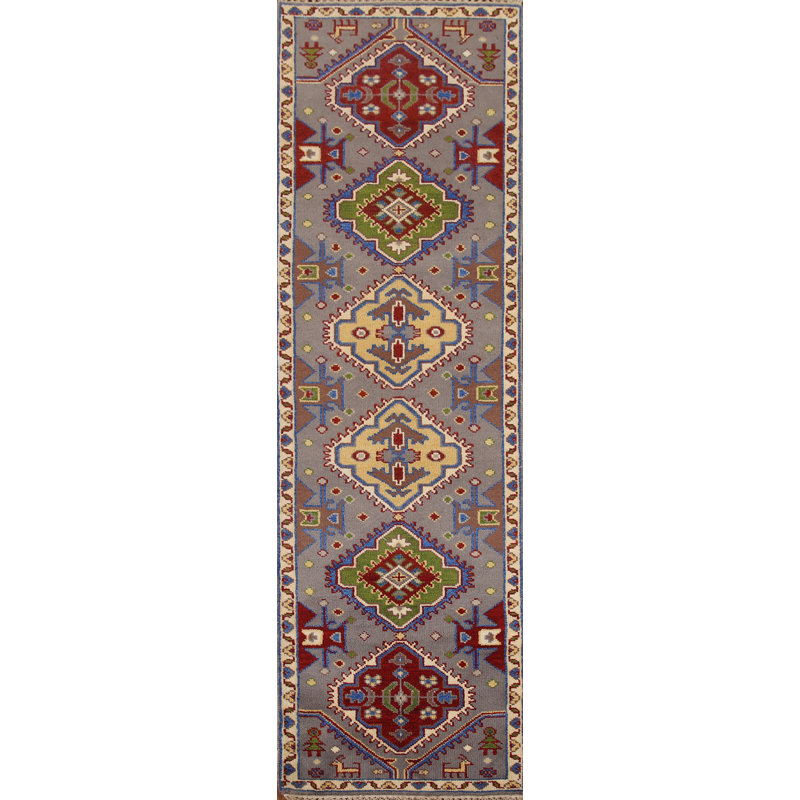 Tapis de couloir gris Tribal