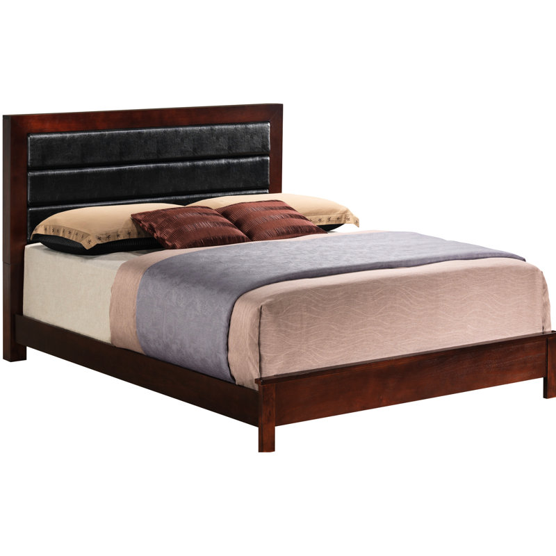 Charming Bed With Cherry Finish