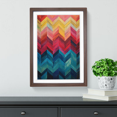 Chevrons Gestural 1 Piece Single Picture Frame Wall Art