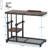 Rustic Brown 32” Adjustable C-Shaped Overbed Table With Wheels