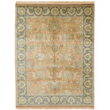 Hand Knotted Wool Area Rug in Red And Black