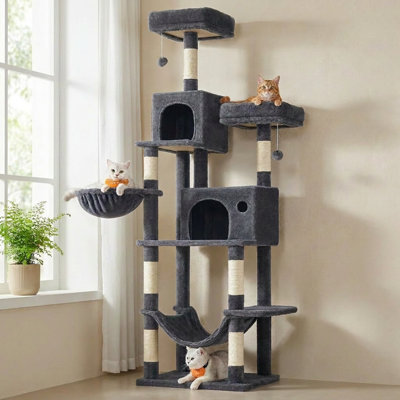 Arbre à chat à niveaux multiples de 78,3 po avec poteaux à griffer pour chat Timmins