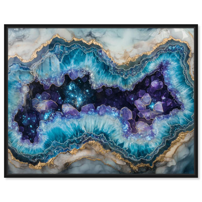 Stellar Shard Core Canvas Blue Geode Art by Art Remedy