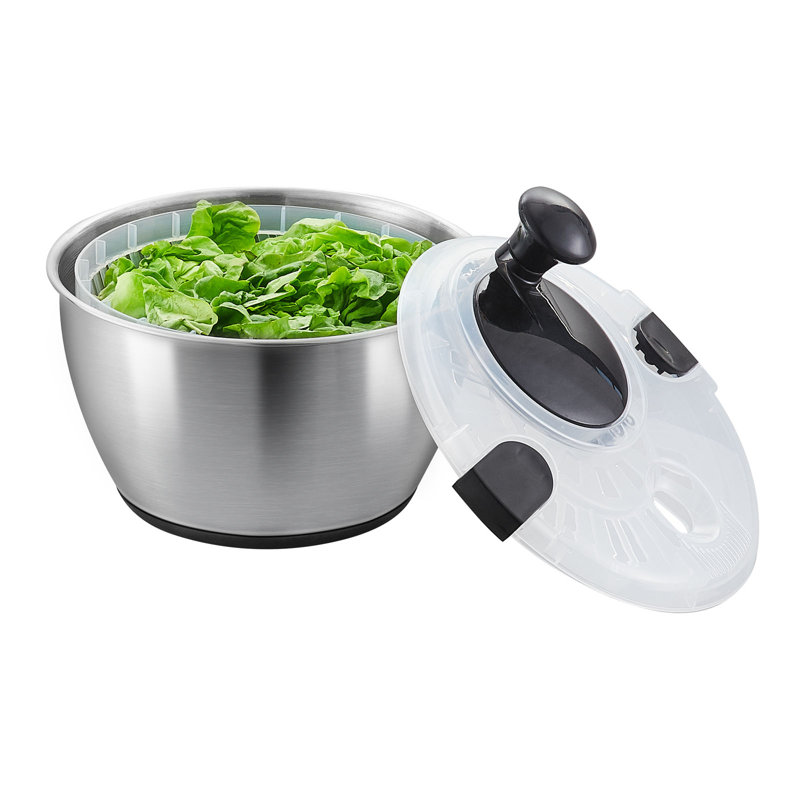 Essoreuse à salade en acier inoxydable VEVOR, 4,75 pte, laveuse à légumes à une main Easy Press