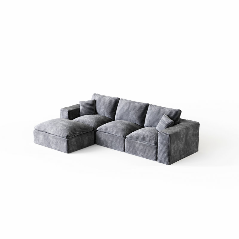 Canapé modulaire, canapé modulaire moderne avec assise profonde, canapé rembourré pour la chambre à coucher du salon, Gris