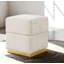 Tabouret d'appoint cubique en chenille beige 15 x 15 x 19 pouces-635307945