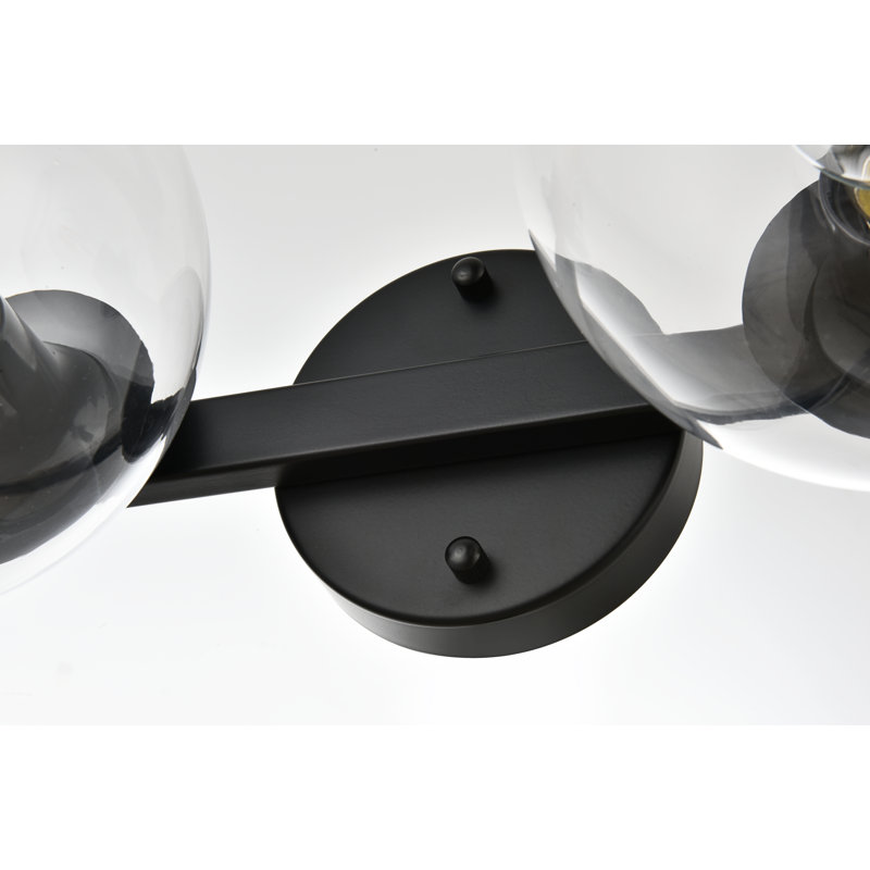 Applique murale Nathalie, Noir, H 7 po x l 37 po x P 37 po, Quatre lumières