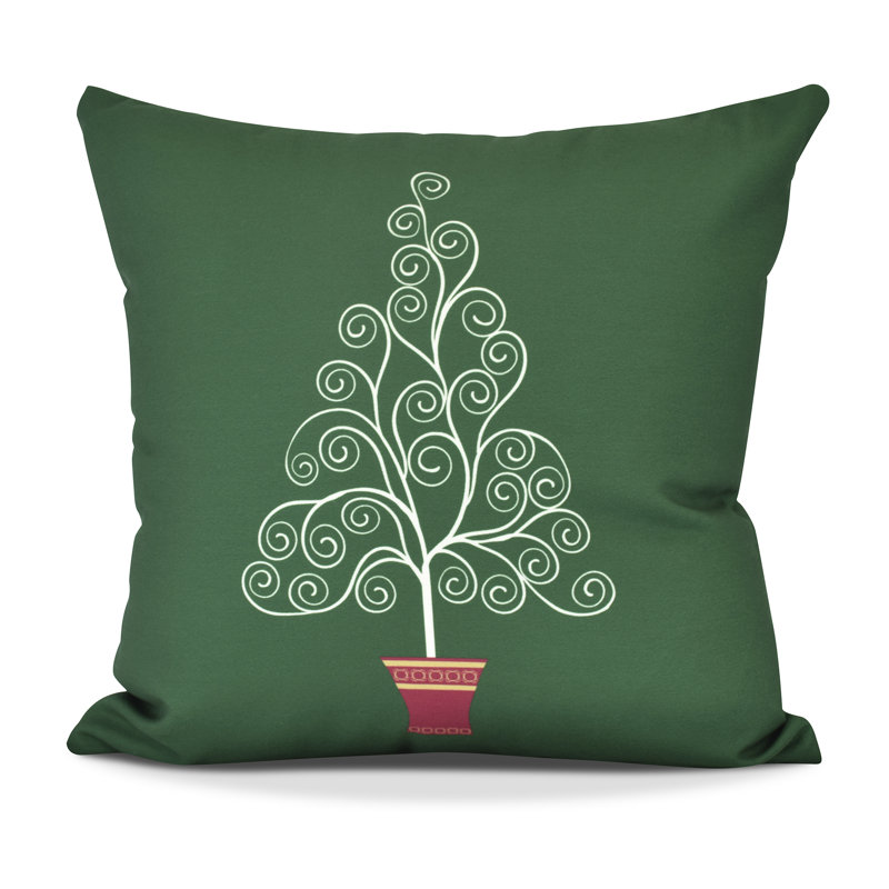 Holiday Essence Reversible Throw Pillow, 16" H x 16" W, Green