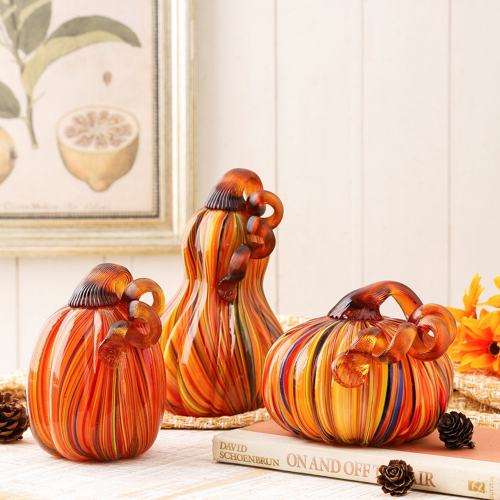 Striped Glass Pumpkin