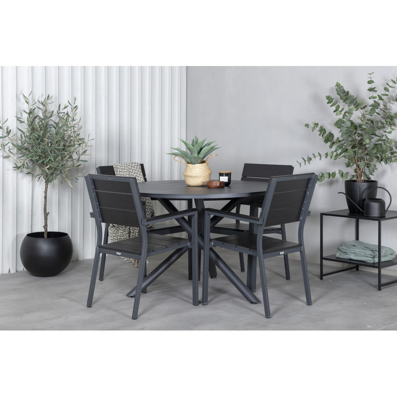 Staudt Dining Set, Black, Black, Black