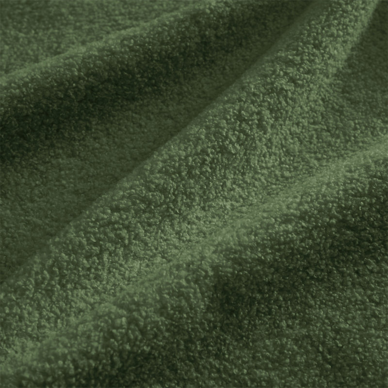 Vitoria Curved Ottoman Teddy Fabric, Green