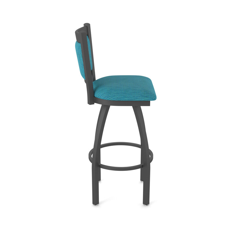 Tabouret pivotant Hadleigh, Étain, Tabouret de bar (siège d'une hauteur de 36 po), Tissu - marée graphique
