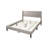 Modern, Brown, Burlap, Queen Size Bed, Diamond - Stitched Headboard, Comfortable Bedroom Piece Burlap Fabric, Modern Geometric Platform
