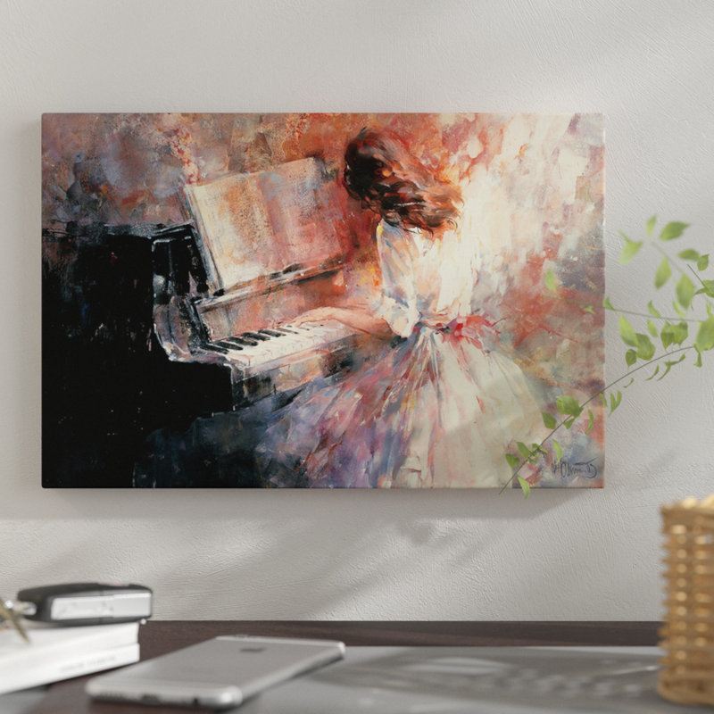 « romantique rythmique », impression sur toile, H 12 po x l 18 po x P 1,5 po, Pas de tapis, Toile tendue