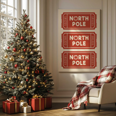 «Santa's Boarding Pass», reproduction d'art sur toile