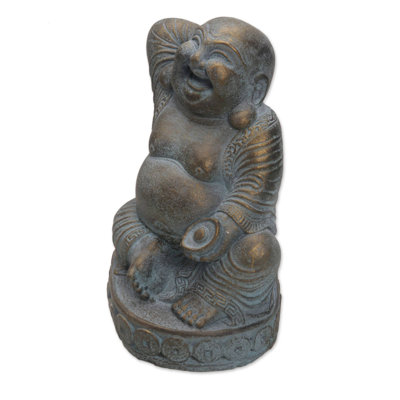 Sculpture en pierre moulé fortune bouddha Keya