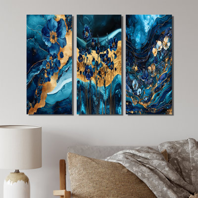 Buttercups Flowers And Safire Crystal Energy I - Collection de décorations murales Buttercups