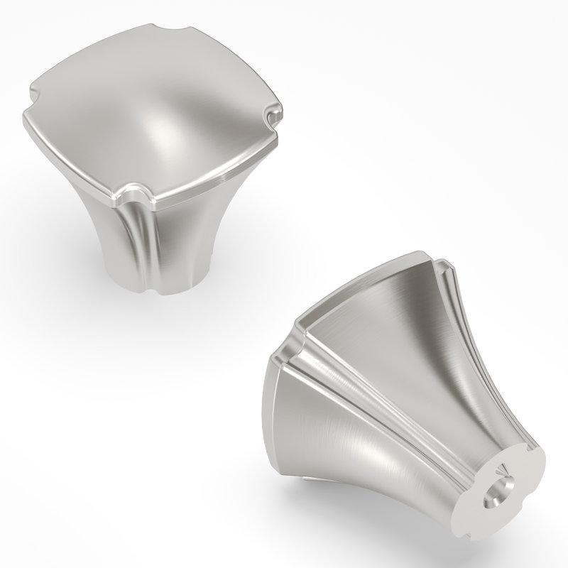 Paquet de 1 poignée carrée Veranda, Nickel satiné