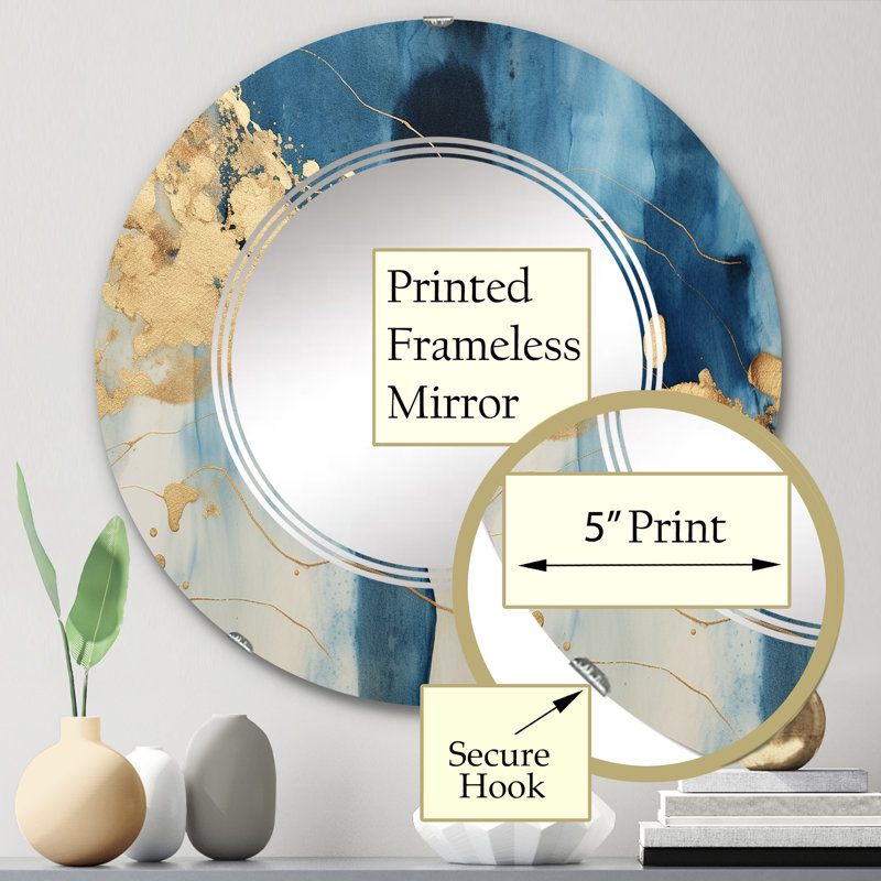 Craco - Miroir mural rond moderne, 24 po x 24 po