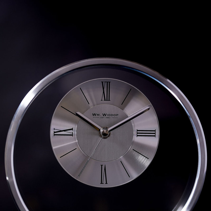 Ovid Metal Mantel Clock, Silver 