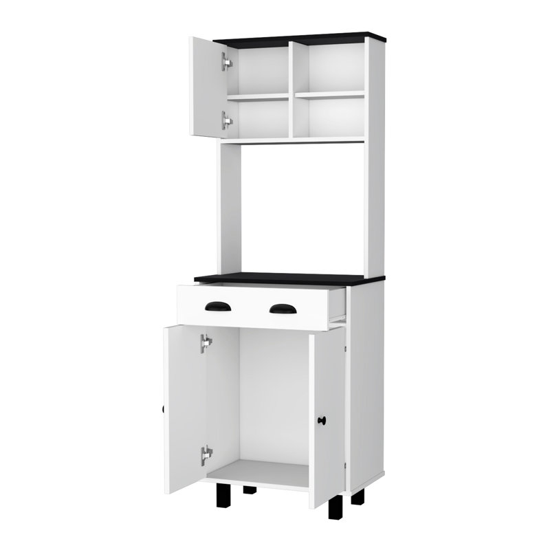 White And Kitchen Storage Pantry - 1 Drawer For Neat Tidy 1 In Streamline Your Items, White/Black