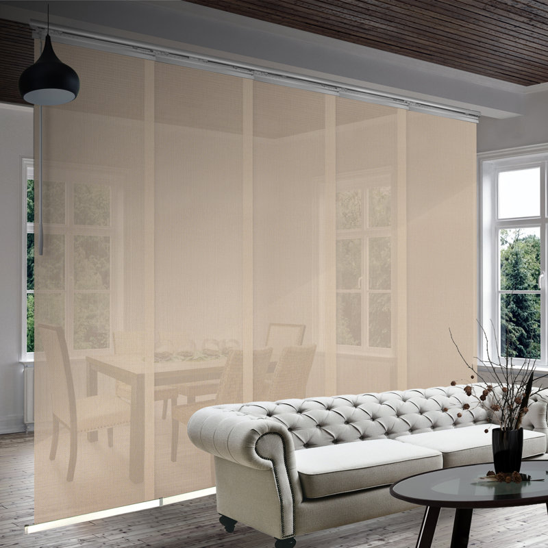 Store vertical semi-transparent abricot, Nickel satiné, L 110 po x L 116 po