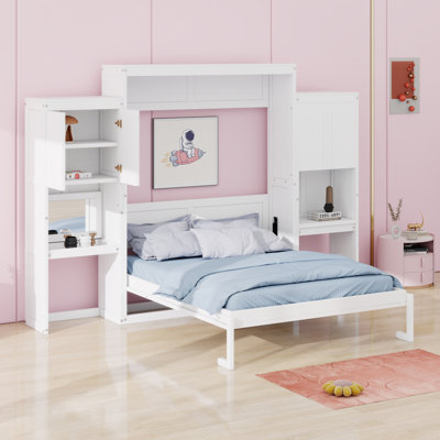 Lit escamotable avec bureau, coiffeuse et armoires Murphy