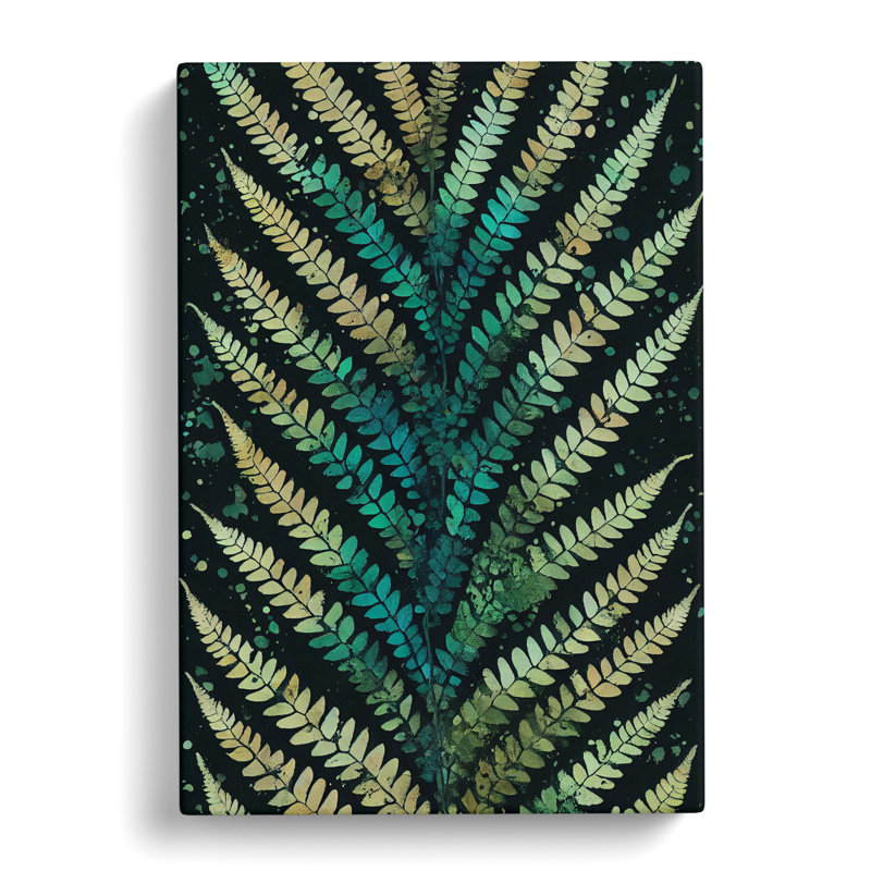 Birge Fern Leaf Splatter - Wrapped Canvas, 50cm H x 35cm W x 3cm D