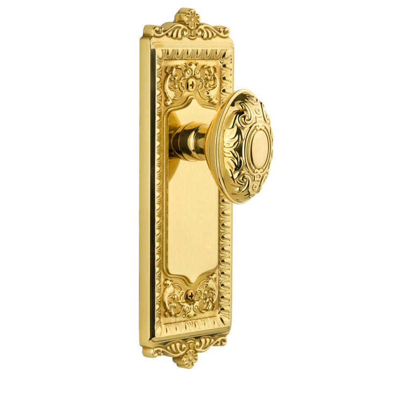 Grandeur Windsor Plate Double Dummy with Grande Victorian Door Knob, Lifetime Brass