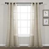 Farmhouse Textured Sheer Polyester Sheer Curtain Pair