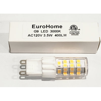 Ampoule à intensité variable de 40 watts DEL G9, à intensité variable, (3000K) G9 / base à deux broches
