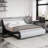 Charlesten Vegan Leather Platform LED Lights Bed with Wooden Slats and Adjustable Headboard, RGB Lighting & Music Sync, No Box Spring Needed-852362833-852362830