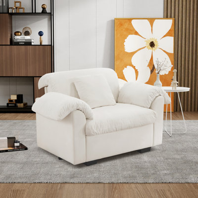 Fauteuil club avec accoudoirs rembourrés avec rangement 48,38 "l