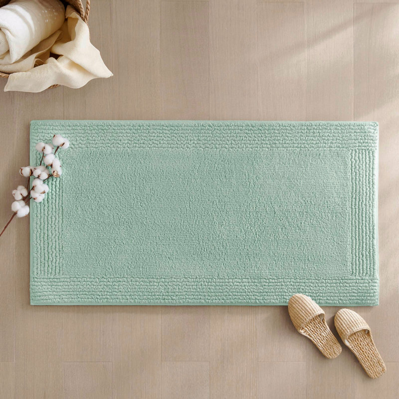 1 tapis de salle de bain réversible 100% coton touffeté à 3 000 g / m² 17 po x 24 po, Rectangle 1 pi 5 po x 2 pi