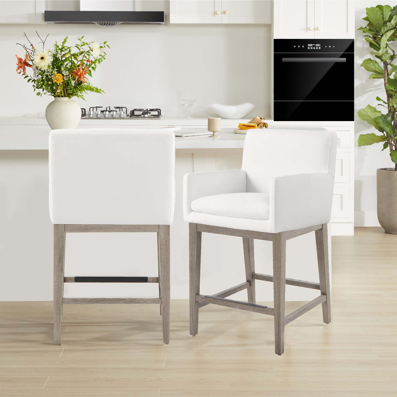 Bethea 26" Bar Stool, Prestige Pearl Tweed