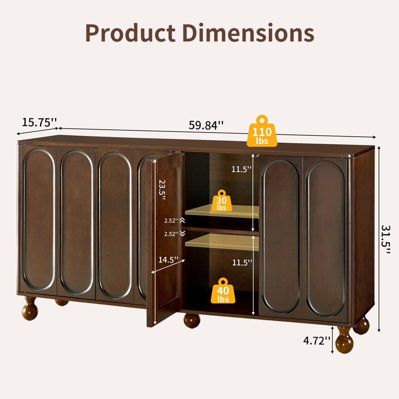 Buffet l 59,84 po Ramonita, Brun