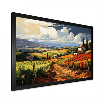 «Vineyard Rows Of Ruby Landscape», reproduction sur toile