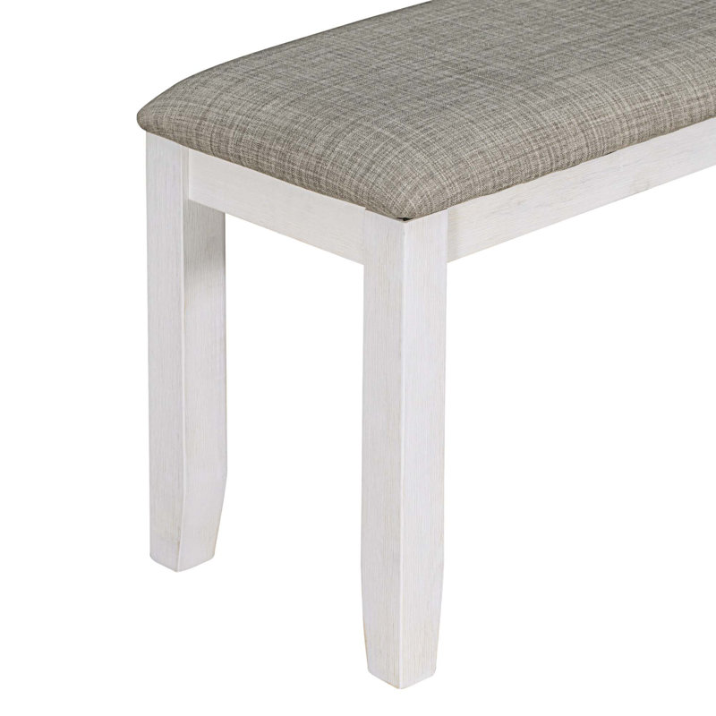 Rustic Style 6-Piece Dining Room Table Set, Gray/White, Gray
