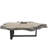 Loudon Teak Wood Handmade Live Edge Wood Slab Living Room Coffee Table with Black T Stand Base