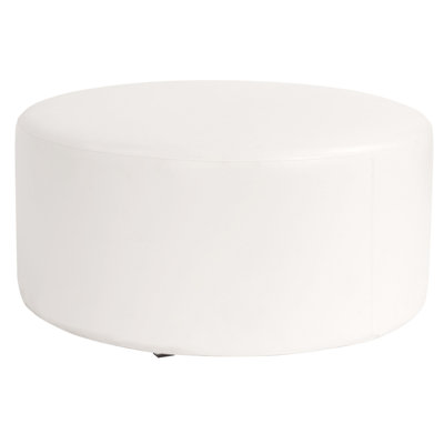 Florio 36" Wide Faux Leather Round Cocktail Ottoman