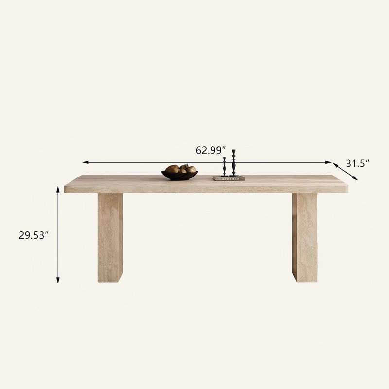 Table de salle à manger Sintered Stone, H 29,53 po x L 62,99 po x l 31,5 po