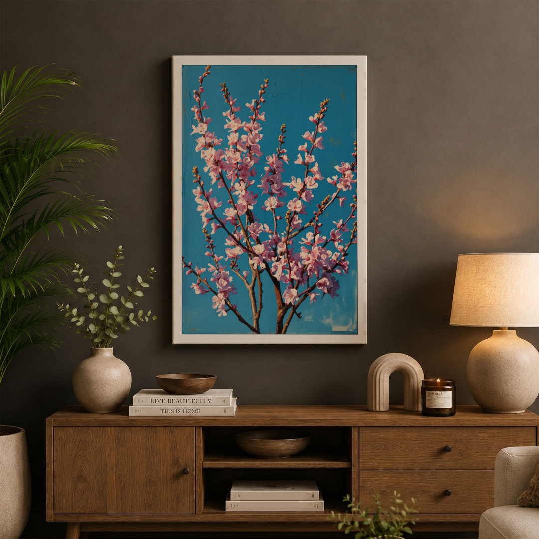 Cherry Blossom Branch Botanical - Wrapped Canvas