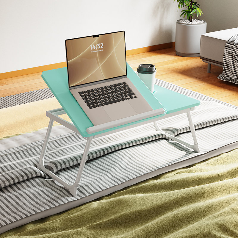 Metal Base Computer Desk, White/Blue